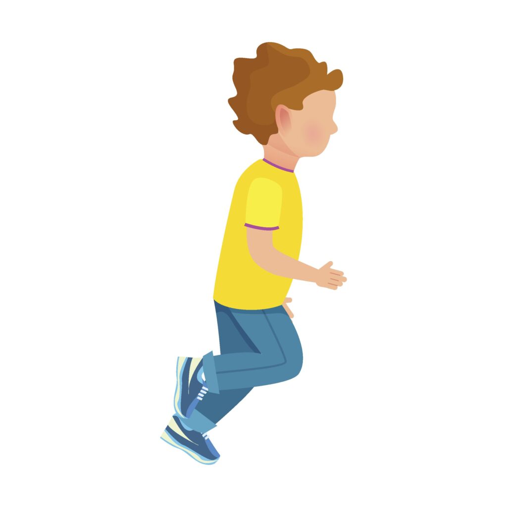 child with autism running